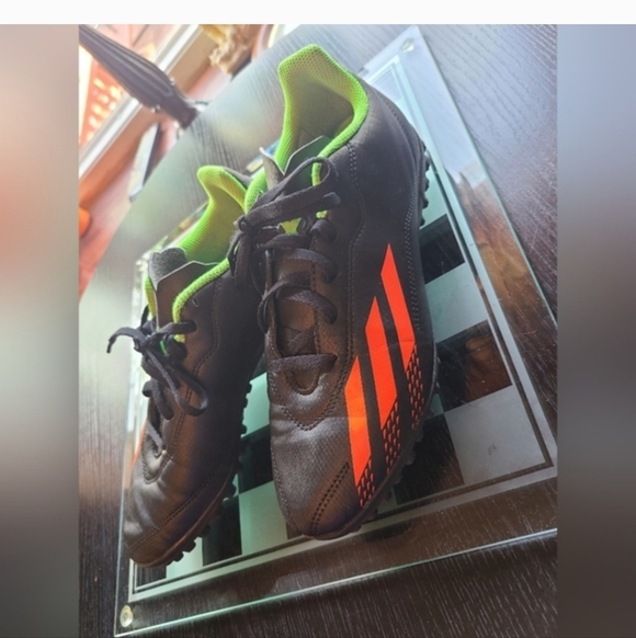 adidas Other - Black and Neon Green Soccer Cleats with Orange Stripes Size 6